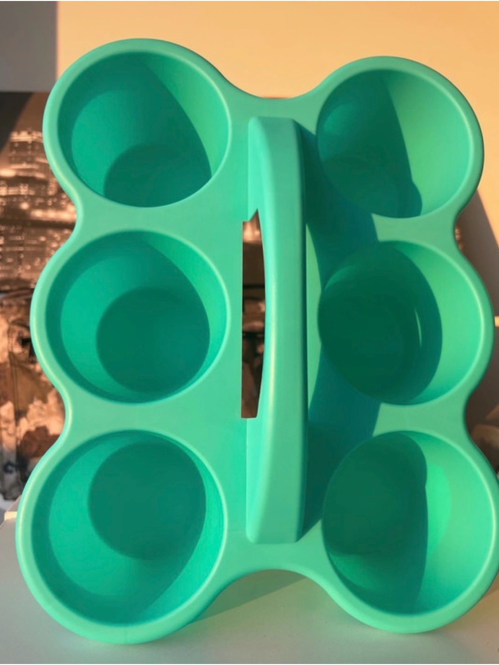 Turquoise 6-Cup Party Drink Carrier with Handle